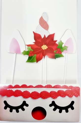 Christmas Unicorn Cake Topper Kit